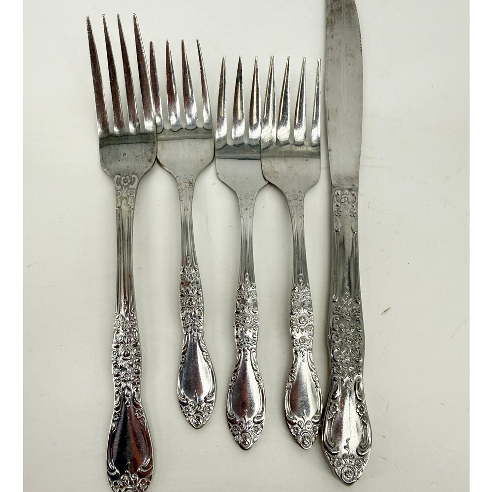 Vintage Ornate Flatware Northland Stainless Korea Lot 5 Arts Crafts Replacement